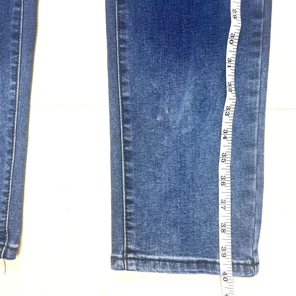 Bamboo Womens Distressed Straight Mid Rise Blue Denim Jeans Size 16 - Picture 12 of 16